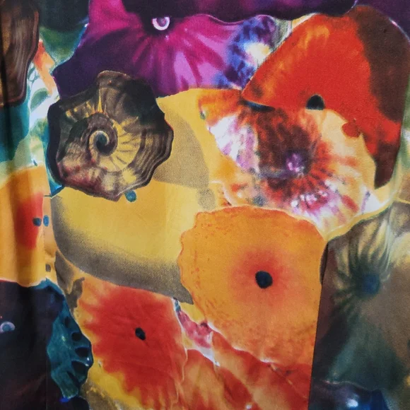 Unique Silky Ink Art Jacket with Velvet Trim - Picture 11 of 15